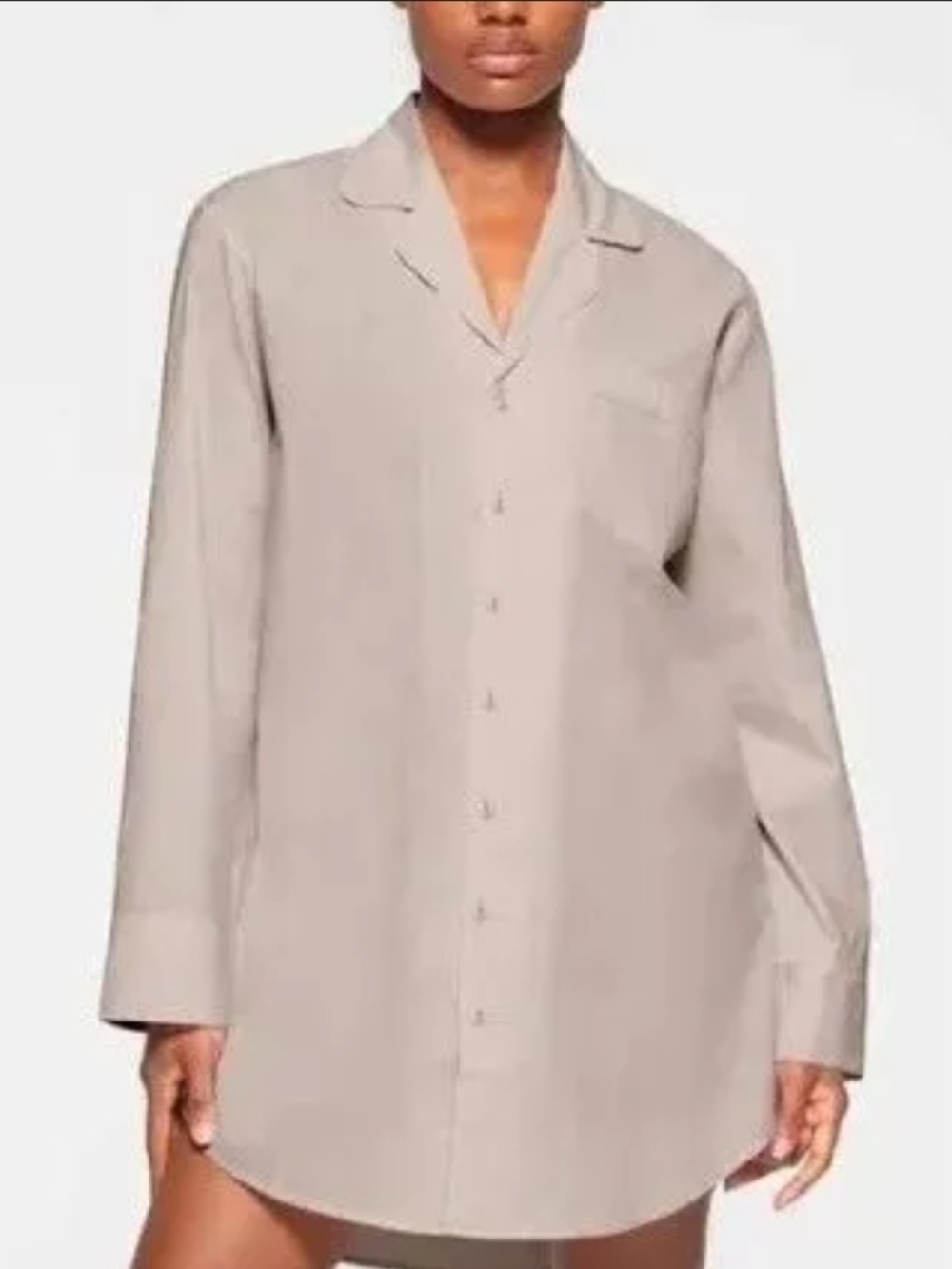 SKIMS Oversized Unisex Cotton Poplin Sleep Button Down Shirt - M - NWT